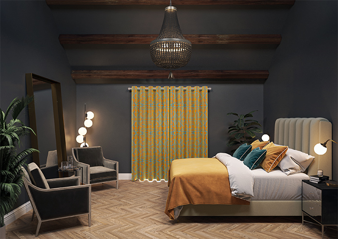 Bamboo Candy, Blue Orange - Made To Measure Curtains - Image 15